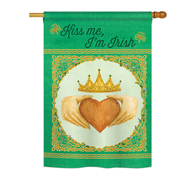 Double Sided 40'' H x 28'' W Polyester St. Patrick's Day House Flag