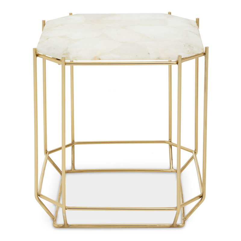 Jaipur White Quartz Side Table