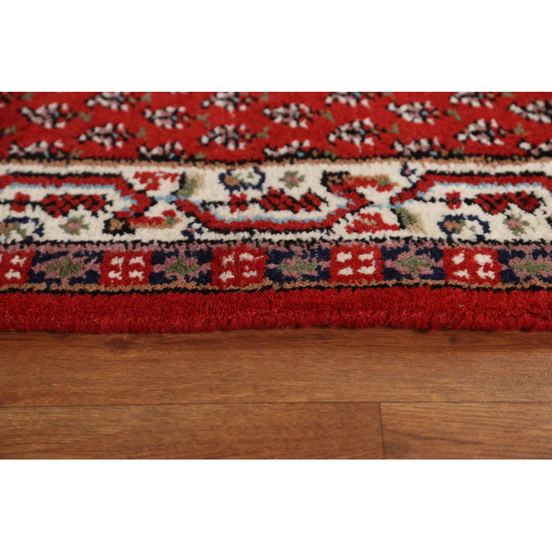 Tapis rouge Boteh Botemir noué à la main 2 x 6
