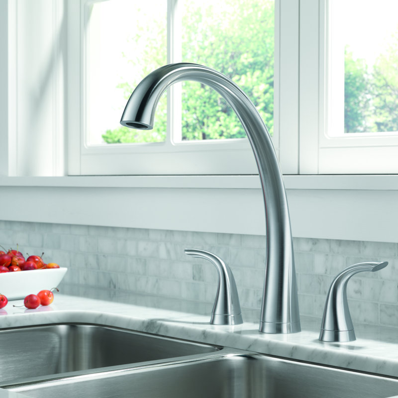 Robinet de cuisine à deux poignées avec accessoires Pilar, Chrome