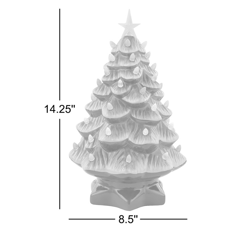 Nostalgic Ceramic Tree - Green, 14.25 H" x 8.5 W" x 8.5 D"