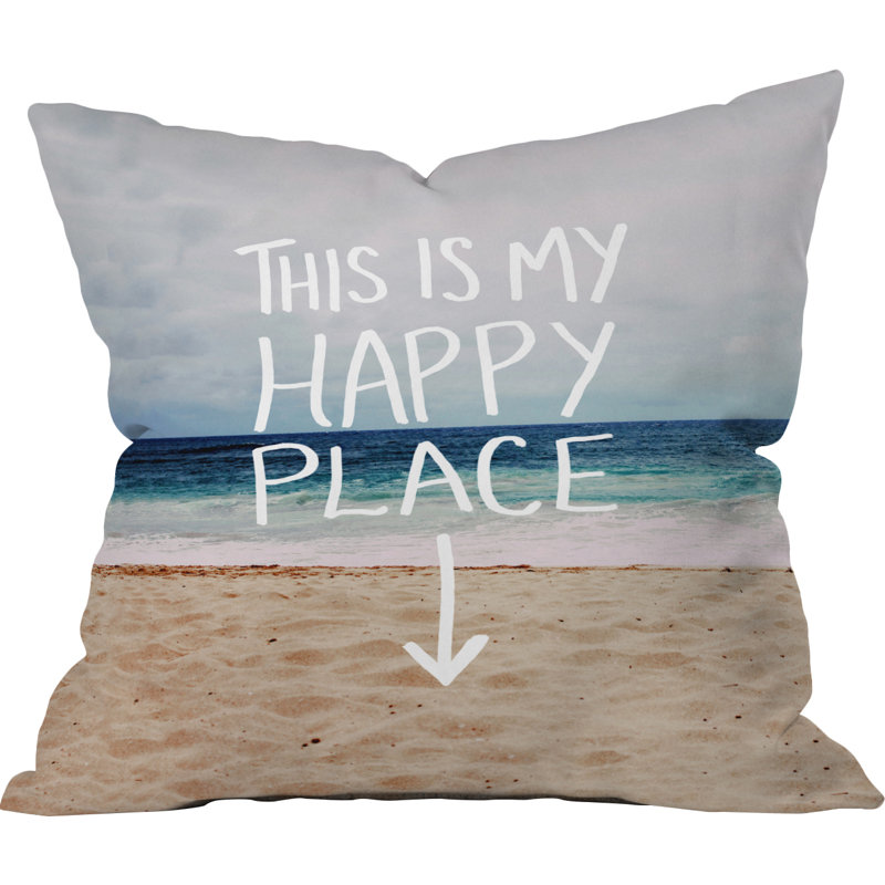 Coussin Happy Place X Beach, 20 po x 20 po