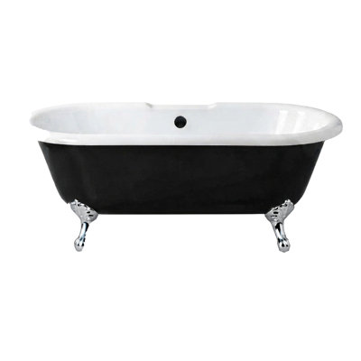 Baignoire sur pattes en acrylique à double extrémité 66 po sans les trous de robinet The Arcadia par Strom Living