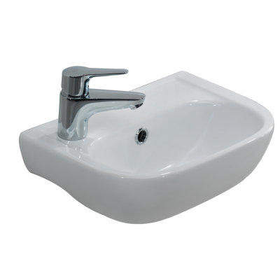 Barclay Caroline 380 10.87'' White Vitreous China U-Shaped Bathroom Sink with Overflow