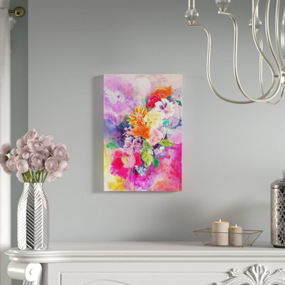 Spring Flowers Painting Print on Wrapped Canvas