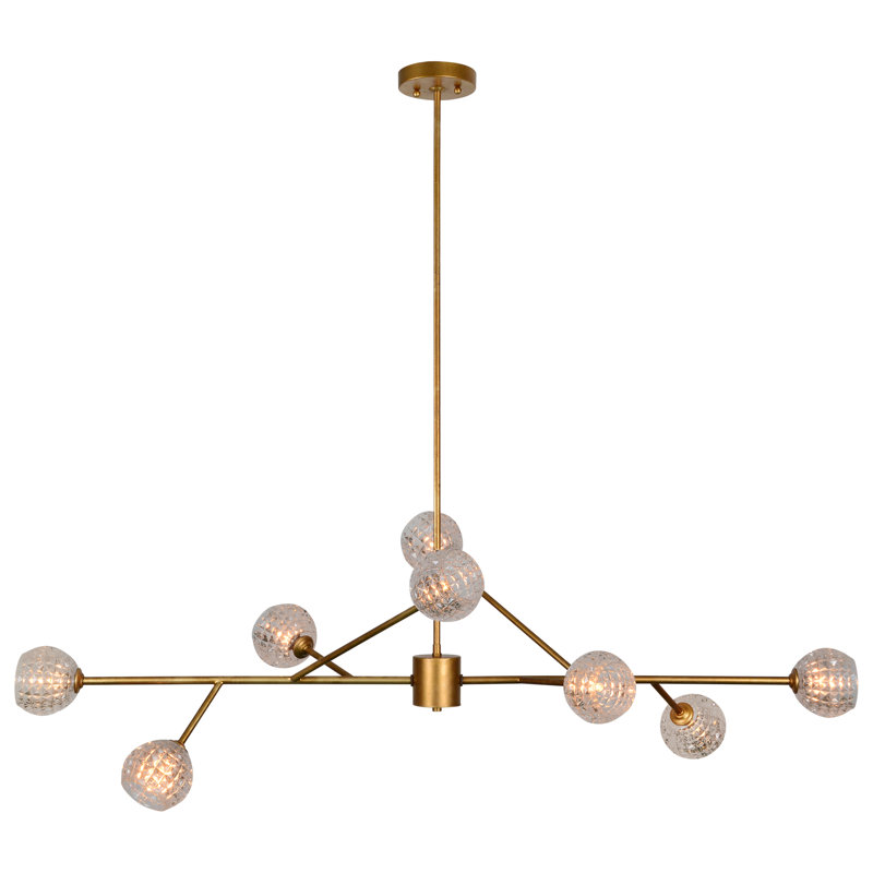 Lustre linéaire spoutnik moderne 8 lumières Nila