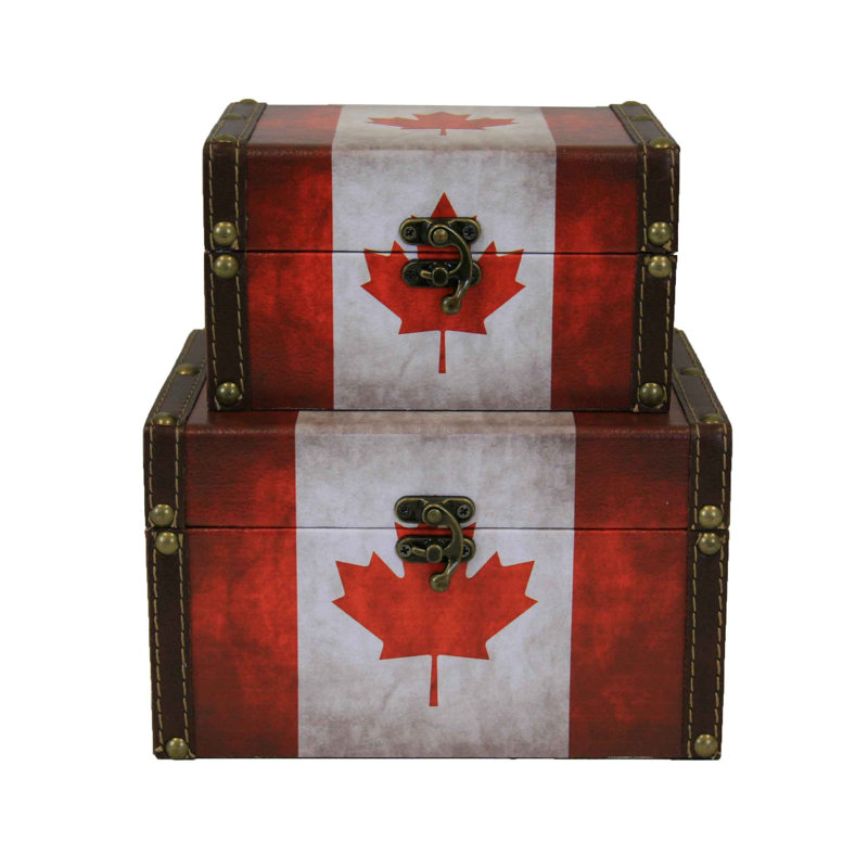 Ensemble de boîte décorative 2 pièces à drapeau canadien Chumley