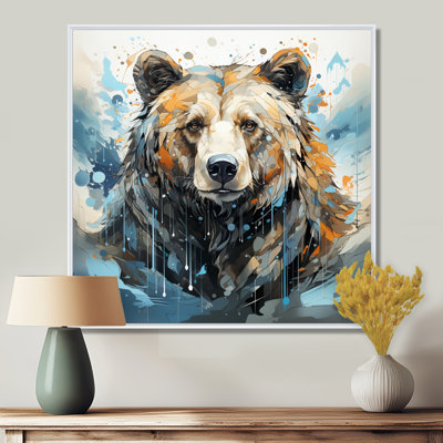 Représentation abstraite d'un mouvement d'ours sur toile