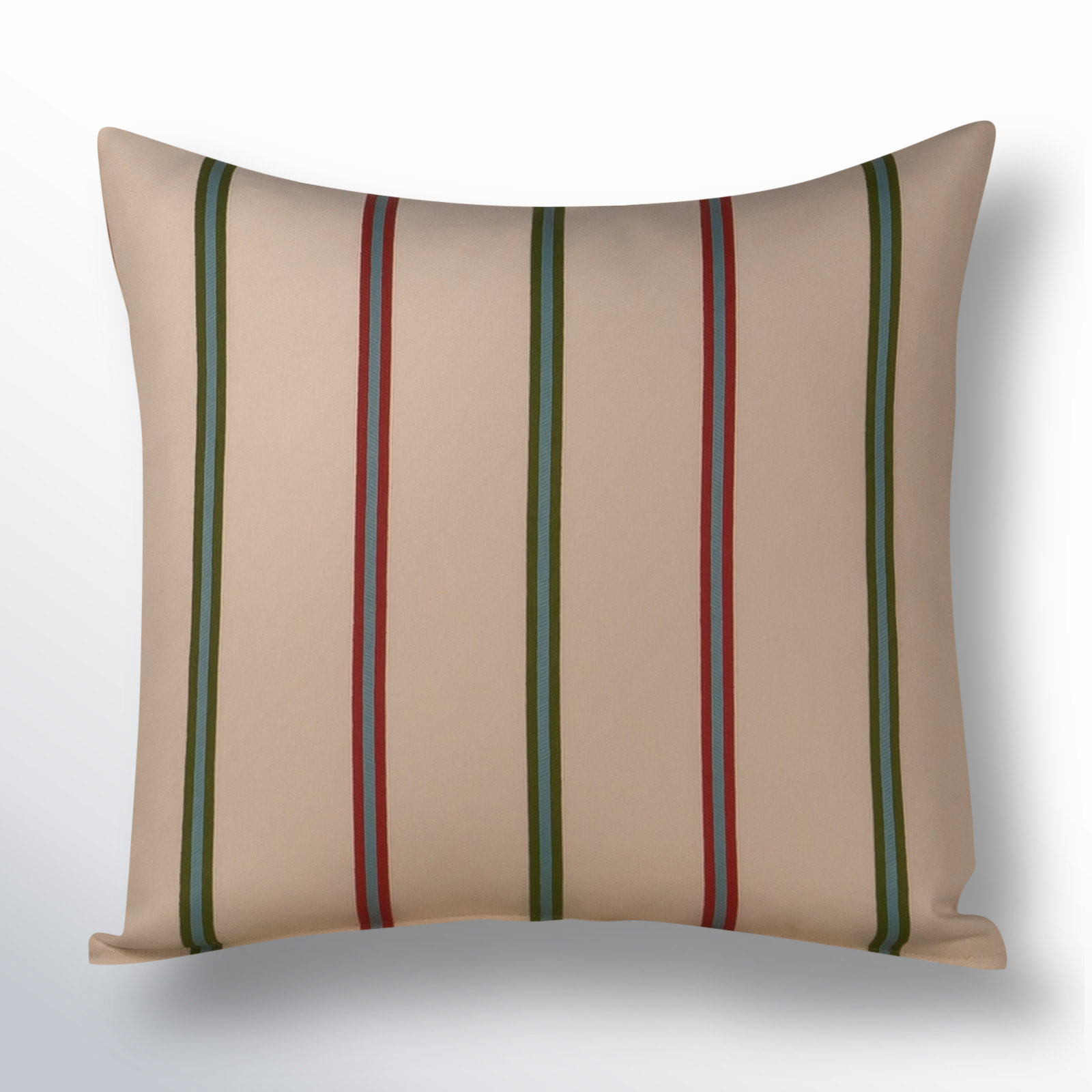 Maurine Striped Throw Pillow, Green, Square 20"