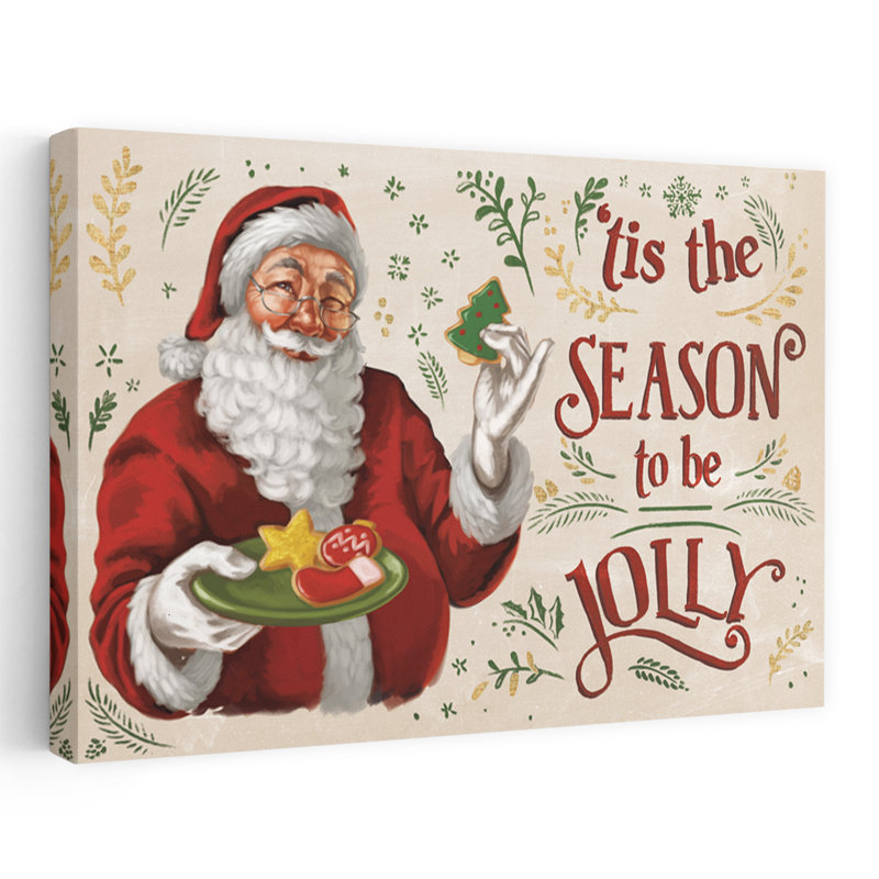 Liste des pères Noël - ivoire - baies, craie, biscuits de Noël, art, H 16 po x l 24 po