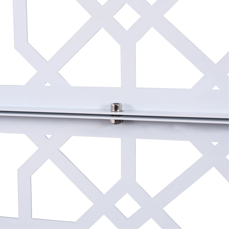 Écran d'intimité de 76 po H48 po - métal blanc, pour décoration de jardin en métal personnalisable,, Blanc