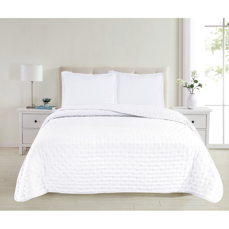 Literie , Couette simple + 1 taie décorative, Blanc