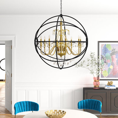 Lustre en forme de globe avec détails en cristal Imina