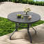Tables de patio durables, grain de bois rond en métal de 41 pouces pour la cour