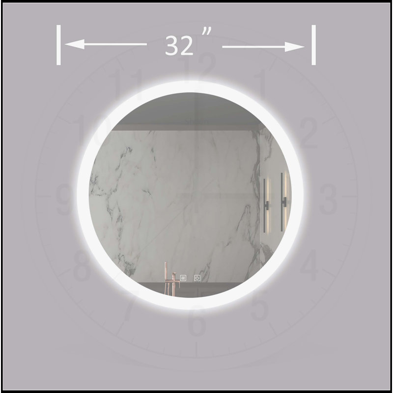 Miroir de salle de bain avec éclairage réglable et fonction antibuée