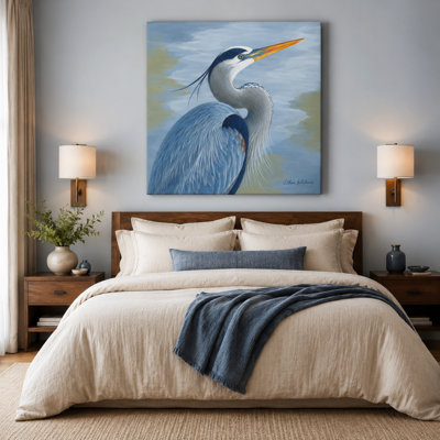 «Blue Heron», art mural sur toile
