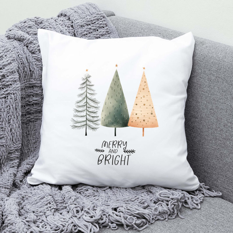 07_Hygge_Christmas_tree Reversible Throw Pillow, 14" x 14"