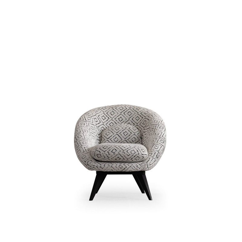 Élégant fauteuil à oreilles avec texture chenille, 29,5 po x 27,6 po x 31,5 po | Cadre 100% charme, tissu 100% polyester | Coussin en mousse souple et plumes, supportant jusqu'à 330 lb | Design moderne noir et blanc pour le salon ou le bureau