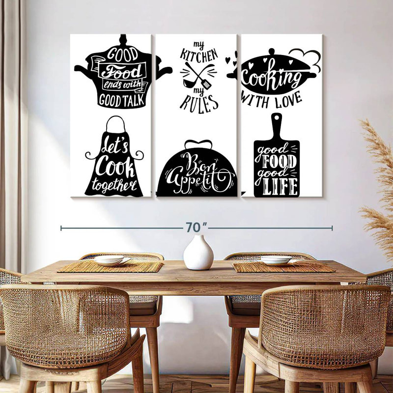 Kema Kitchen Set Quotes Wall Sign, 14" H x 23" W
