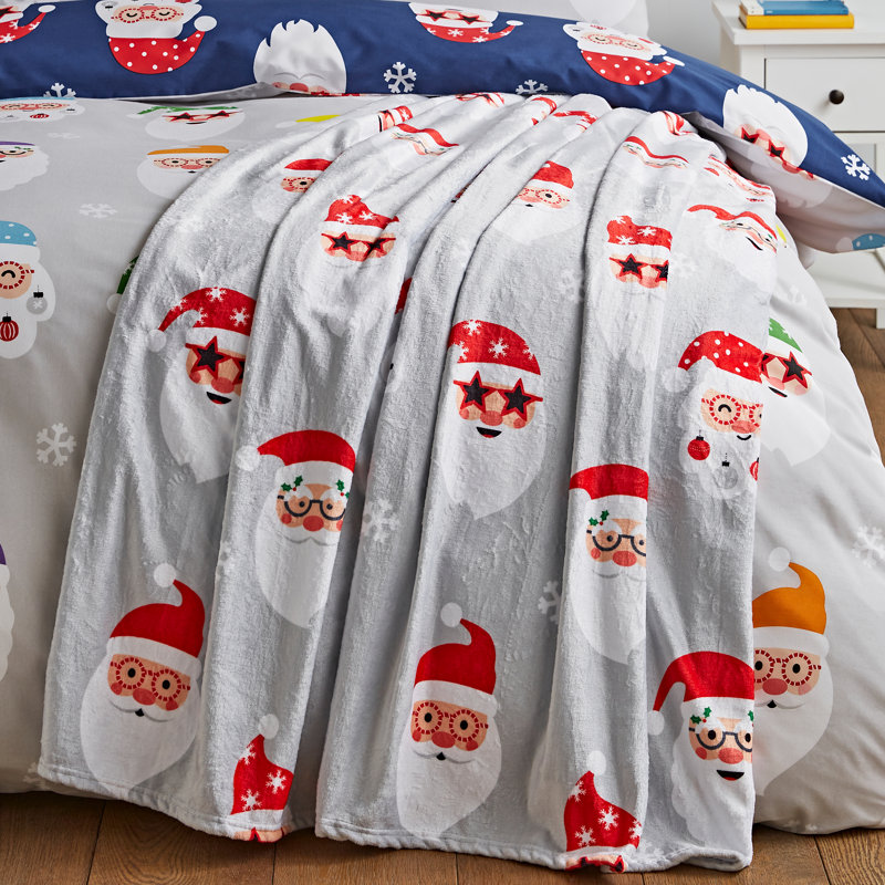 Christmas Santa Spec-Tacular Cosy Fleece Blanket Throw