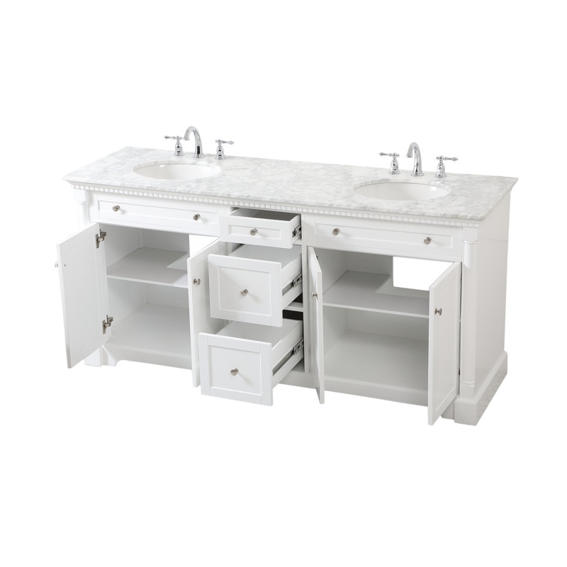 Ensemble de meuble-lavabo double 72 po, Blanc