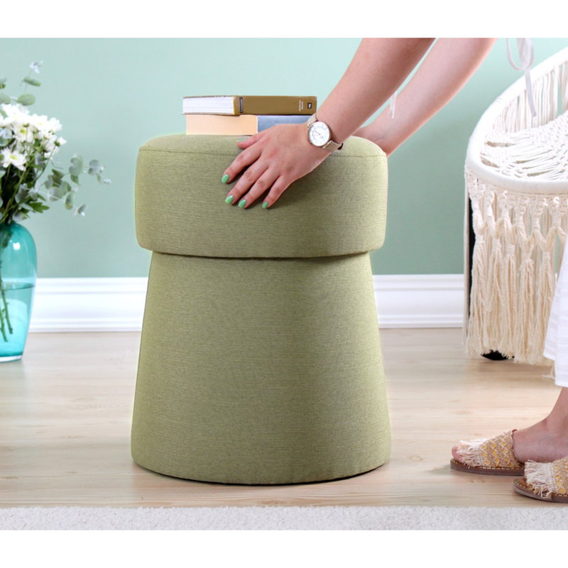 Pouf vert olive, 19,7 po x 15,7 po | 50% coton / 50% lin, éponge orthopédique 35 pouces de 2,4 pouces | Pieds cachés recouverts de PVC, design bohémien et scandinave | Parfait pour le salon ou la chambre à coucher