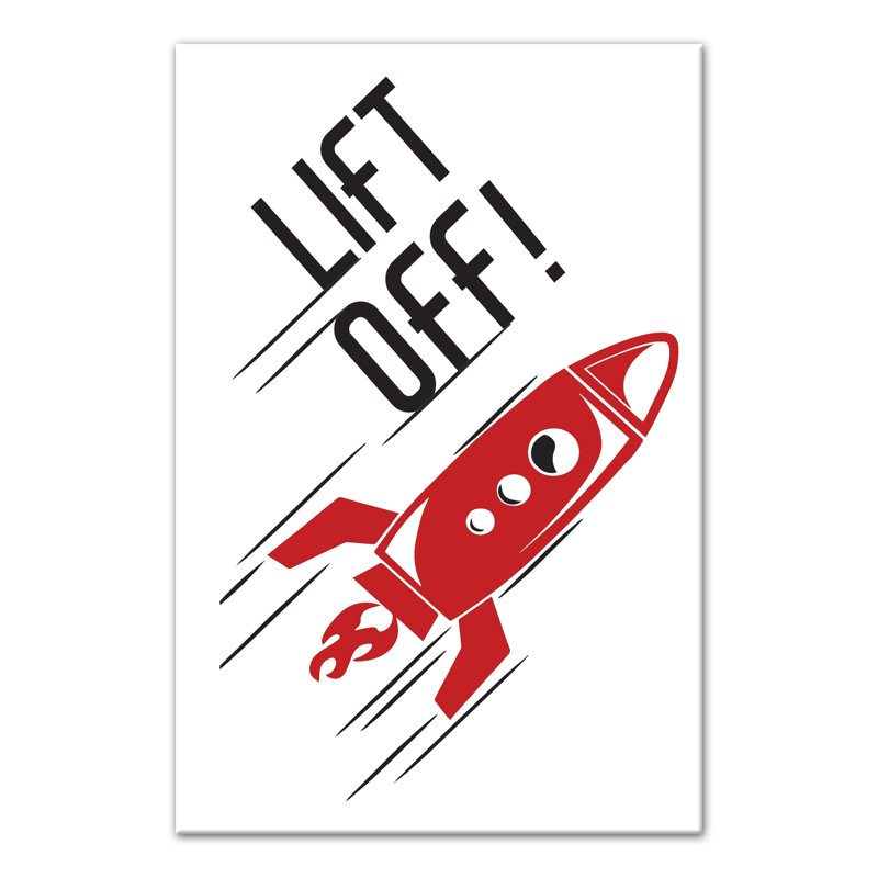 Art sur toile relevable rocket Braswell, H 24 po x l 16 po x P 1,25 po, Rouge