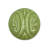 Set of Six Green Embossed Ceramic Drawer Pull Knobs