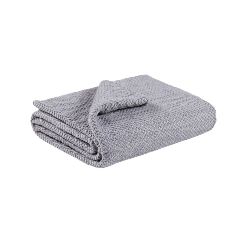 Luxurious 100% Cotton Double Blanket, Gray, 70.9 x 86.6 inches | Machine Washable for Easy Care | Soft, Cozy, and Perfect for Year-Round Use | Ideal for Living Room, Bedroom, or as a Stylish Throw