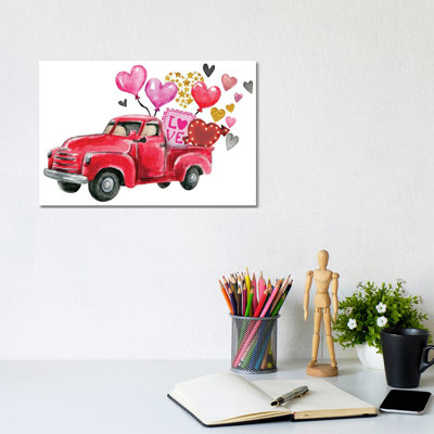 " Valentine's Day Red Truck " by Ephrazy Graphics