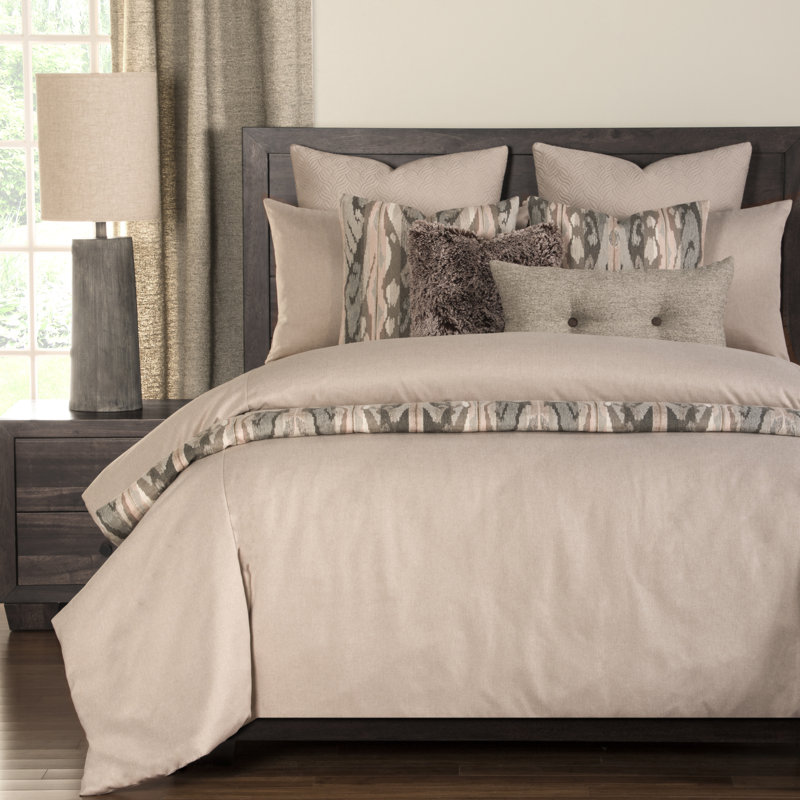 Camelhair Traditional Polyester Duvet Cover, Queen, Tan