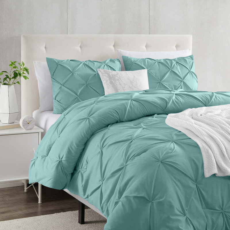Ameha Microfiber Duvet Cover Set with Pillowcases, Double Duvet Cover + 2 Double Pillowcases, Sage Green