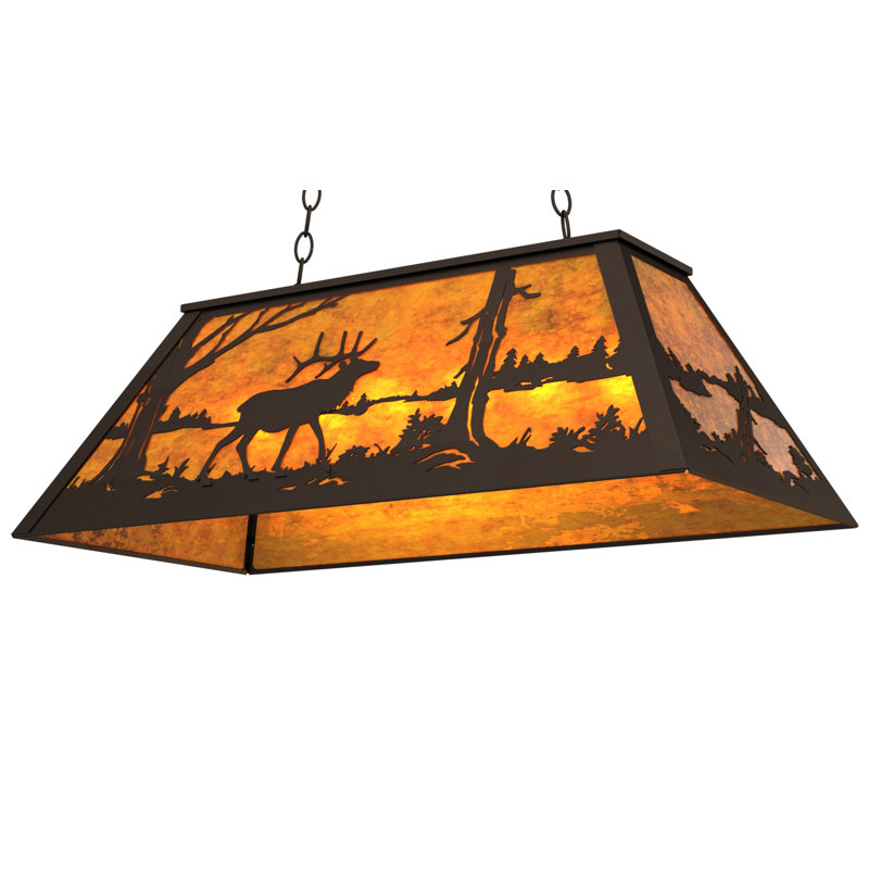 6 - Light Pendant, Amber Mica, Oil Rubbed Bronze, 43" H x 33" W x 17" D