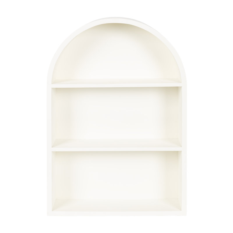 Arcott Wood Arched Wall Storage Shelf, White