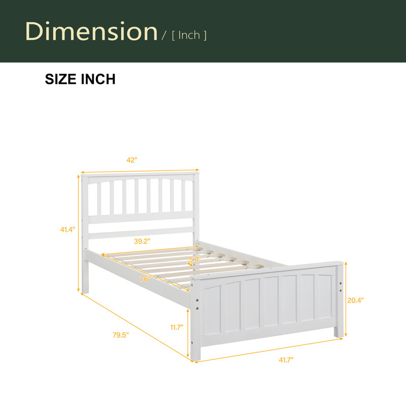 Lit plateforme en bois, Blanc