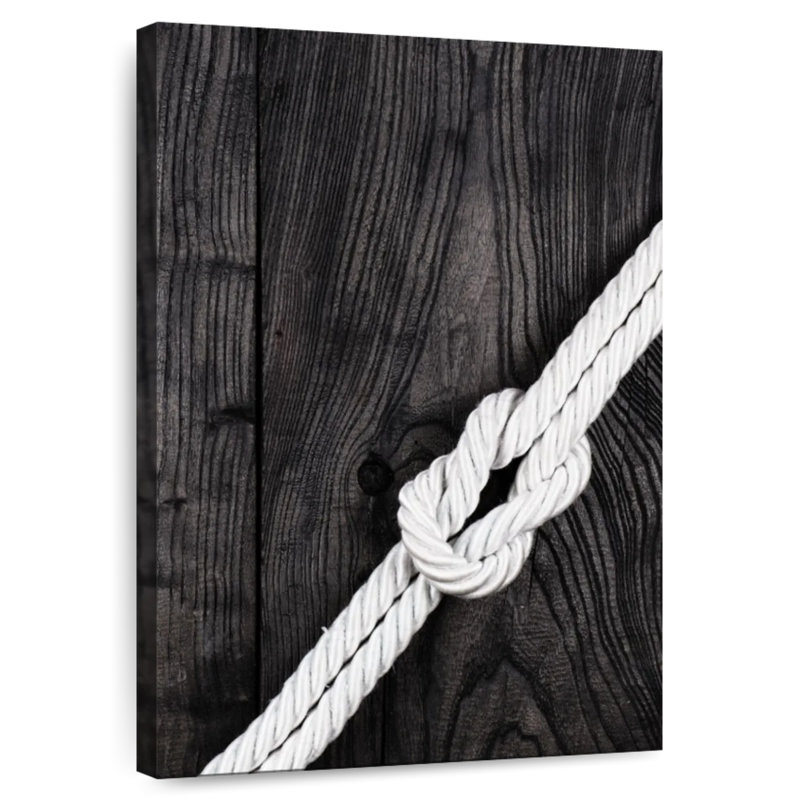 Monochrome Square Knot, 45" H x 30" W