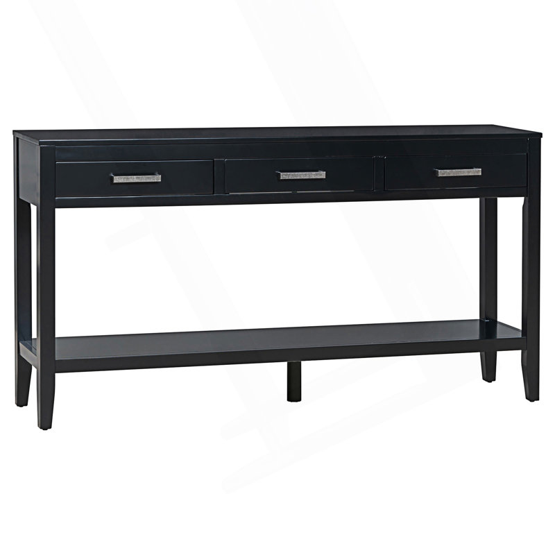 Console moderne à 3 tiroirs avec 1 tablette et 1 entrée Modern Modern, Noir