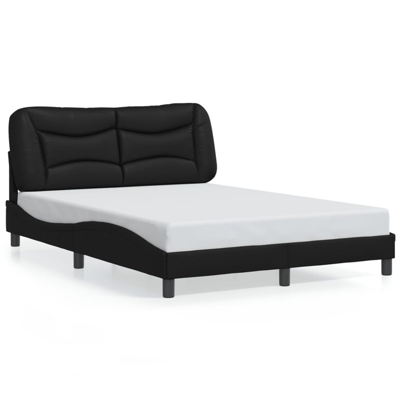 Structure de lit vidaXL sans matelas Hvar noir 137 x 190 cm, Complète, Noir