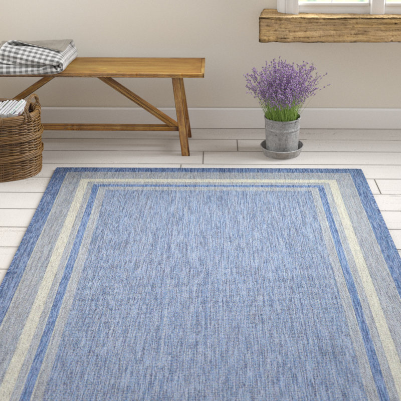Tapis intérieur / extérieur Sevinc, Rectangle 8' x 11'4", Blue