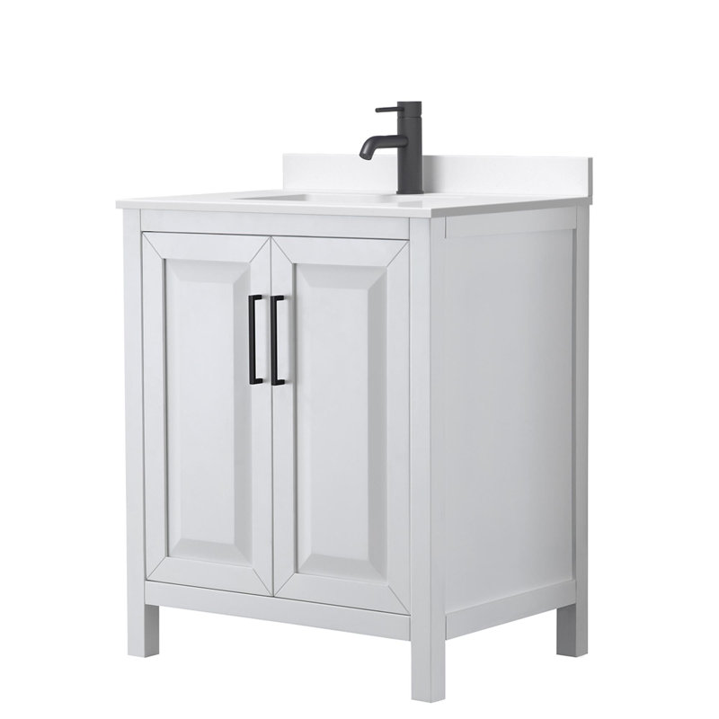 Daria 30'' W Vanity, White, Matte Black, Giotto Quartz