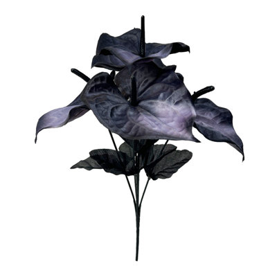 High end artificial black stems, artificial calla lily leaf branches, artificial plant leaf stems, family wedding bouquets, Halloween decorations.grey