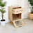 MDF CREATIVE ROTATABLE ROBOT STORAGE SIDE TABLE, NATURAL COLOR