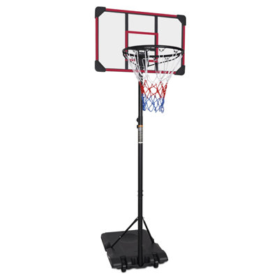 Système de but de basketball portatif avec base stable et roulettes, utilisation pour les adolescents d'intérieur et d'extérieur jeunes à hauteur réglable de 5,6 à 7 pieds avec panier de basketball 28 pouces