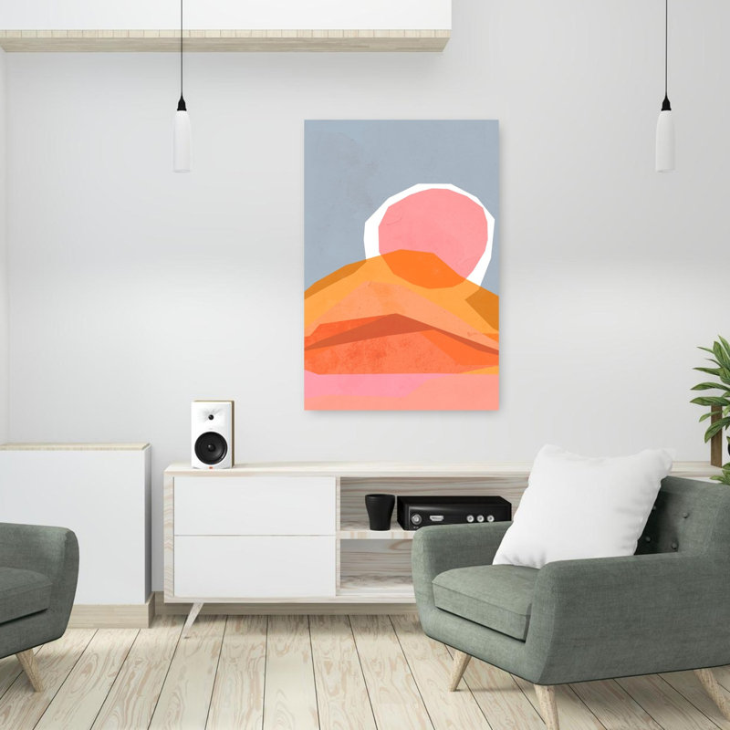 Sunriseincolorado, paysage géométrique abstrait de montagne, art mural, H 36 po x l 24 po