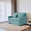 Canapé-lit à accoudoirs carrés en velours de 55 po de large avec dossier inclinable et 2 coussins décoratifs Eiri-348524143