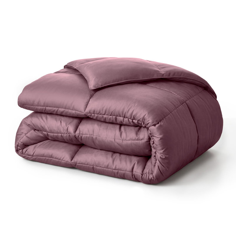 Grand Down All-Season Reversible Down Alternative Comforter-Plush & Hypoallergenic, King Comforter, Mauve