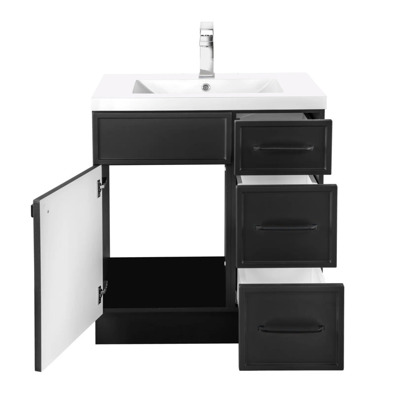 Ensemble de meuble-lavabo simple 30 po Manhattan, Noir, Noir, 30"
