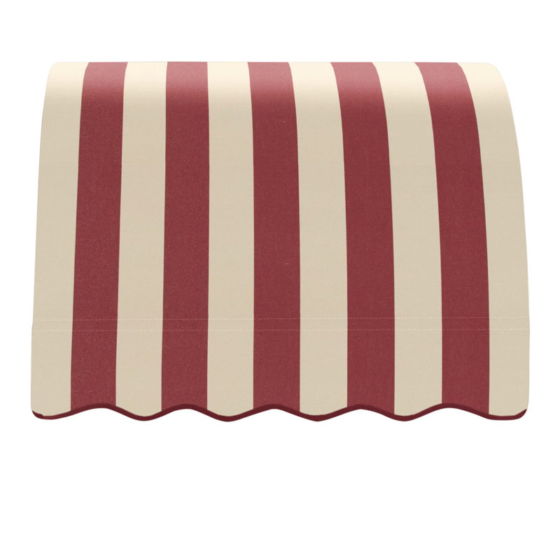 Awntech Savannah Acrylic Fabric Fixed Awning, Burgundy/Tan Stripe, 44" H x 40.5" W x 36" D