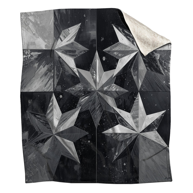 Couvertures d'étoiles géométriques monochromes, L 50 po x H 60 po
