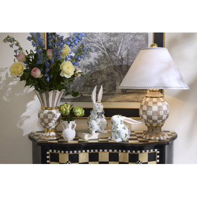 Mocha Check Ceramic Great Vase